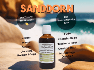 Bio Sanddornfruchtfleischöl ohne Zusatzstoffe.Reinste Hautpflege und Haarpflege mit NWK...