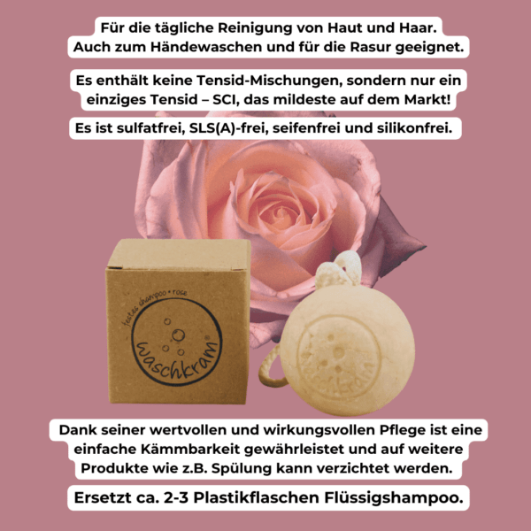 festes shampoo rose mit kokos tensid sci.