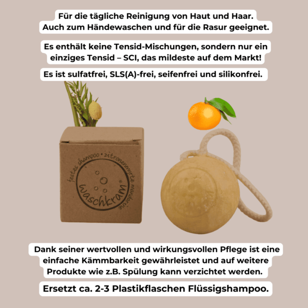 festes shampoo zitronenmyrte mandarine mit kokos tensid sci.