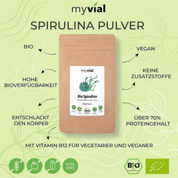 Spirulina-Pulver info flyer